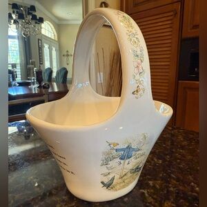 Vintage 1998 Beatrix Potter Ceramic Basket Collectible Teleflora